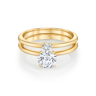 Acoplamento amarelo Ring Set Heart Cut de Moissanite do ouro maciço da joia na moda