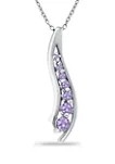 1/3 de ct. t.w. Colar do pendente da viagem da ametista 7-Stone em Sterling Silver
