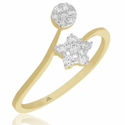 0,20 aneis de noivado brancos da forma do diamante Ring-9K Goldstar de CTS