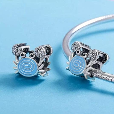 Cauda da sereia &amp; Shell Pearl Charm azuis 925 Sterling Silver Ocean Charm Beads para o bracelete &amp; a colar