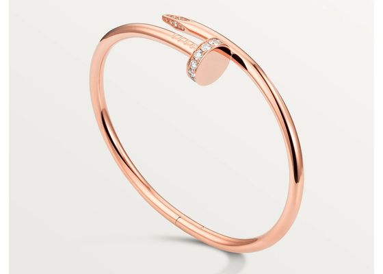 ODM do wideth de Rose Gold Bangle 3.5mm da joia do ouro maciço de 0.59ct 18K