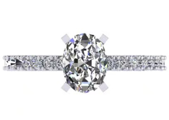 Corte redondo 1,5 tamanho oval do peso OV8×6MM de Diamond Ring 2.45g do quilate para o acoplamento