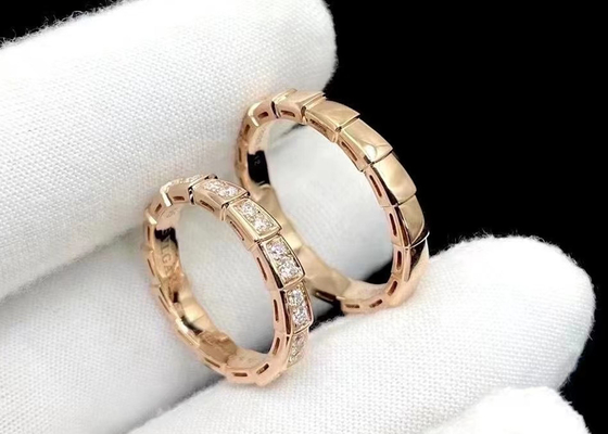 anel da víbora de 0.41ct Serpenti, 18K Diamond Ring Width natural 4mm