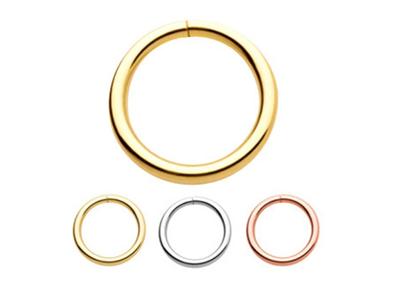 anel perfurando 1/4inches 5/16inches 3/18inches do ouro 14k para a orelha do bordo do nariz