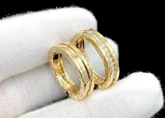 3.26g anel 0.4ct da joia do ouro maciço do peso 18K para o ODM do casamento do acoplamento