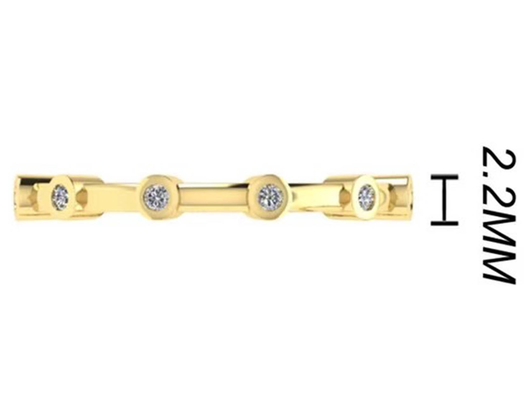 6pcs OEM do corte de círculo dos diamantes 18k Rose Gold Ring 1.5mm para o acoplamento
