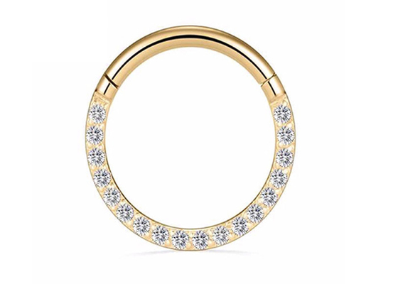 Parafuso prisioneiro do nariz do ouro 18k do diâmetro 9mm 11mm, diamantes naturais de Ring Piercing With 0.14ct do nariz