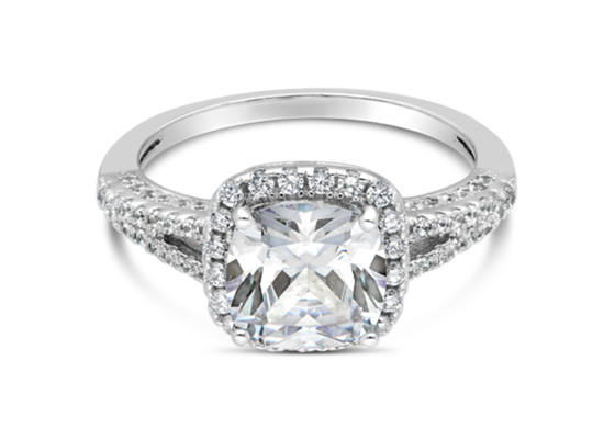 Cusion cortou a joia do ouro maciço de 2.43ct 14K, ODM natural cru dos aneis de noivado do diamante