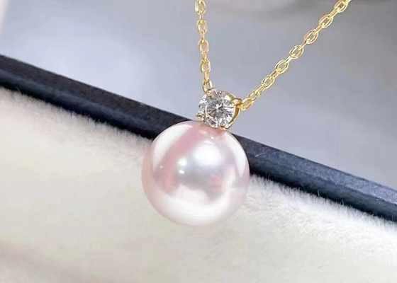 única colar de água doce da pérola 2ct, 0.03ct Diamond Accent Necklace