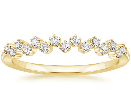 Aliança de casamento redonda do ouro 14k amarelo, 1.8mm-2.5mm Diamond Ring natural