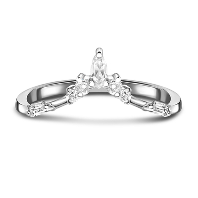 9K / ouro branco natural de 10K/14K/18K Emerald Cut Diamond Engagement Ring