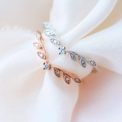 Joia do ouro amarelo de Diamond Wedding Unique Engagement Rings 14K