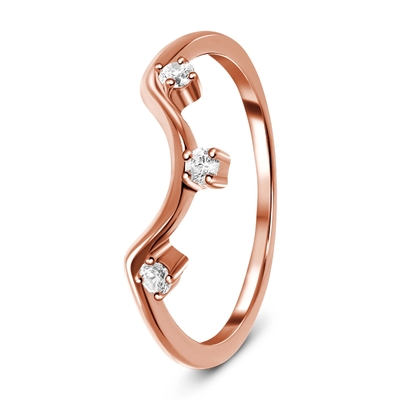 14K Rose Gold Real Diamond Jewellery, fantasia real redonda Diamond Anniversary Rings