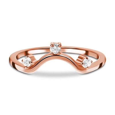 14K Rose Gold Real Diamond Jewellery, fantasia real redonda Diamond Anniversary Rings