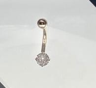 Joia contínua do corpo de Ring With Real Diamond 16g do umbigo do ouro 14k