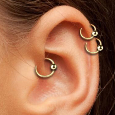 Bordos perfurando de Ring Hoop Cartilage Nose Eyebrow do bocal do ouro da joia 14K