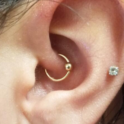 Bordos perfurando de Ring Hoop Cartilage Nose Eyebrow do bocal do ouro da joia 14K
