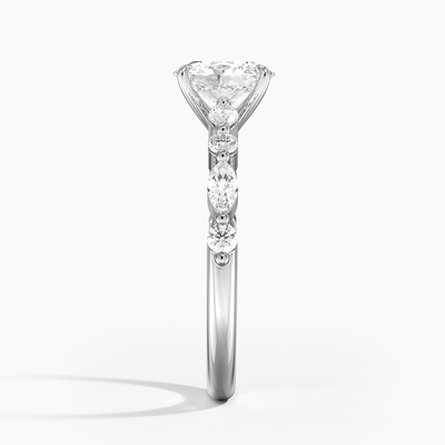 14K / 18K corte real do ouro maciço branco VVS Diamond Moissanite Ring Round Brilliant