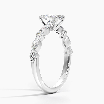 14K / 18K corte real do ouro maciço branco VVS Diamond Moissanite Ring Round Brilliant