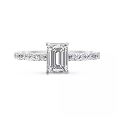 Ouro maciço Diamond Engagement Ring, 14K/18K ouro crescido laboratório Diamond Ring