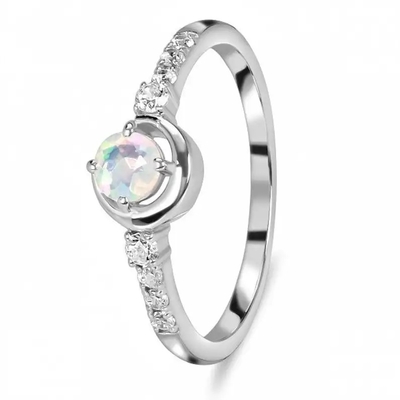 Anel natural azul de 925 Sterling Silver Rainbow Jewelry Moonstone Moonstone