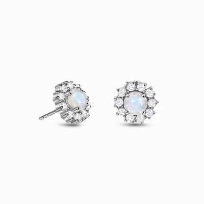As mulheres chapeadas ouro de Sterling Silver Jewelry 14K da venda por atacado 925 oscilam brincos naturais da gota de Moonstone dos brincos