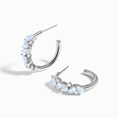 Brinco fino da fábrica do projeto da joia de Moonstone da venda por atacado da joia do vintage S925 Rose Gold Plated White Zircon