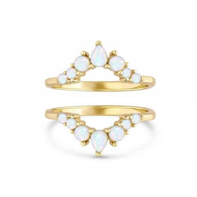 925 anéis preciosos genuínos elegantes antigos de prata de Opal Promise Engagement Wedding Anniversary