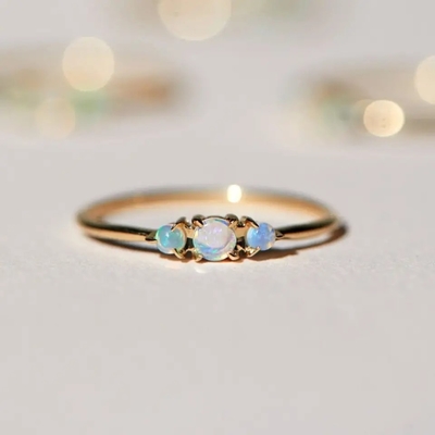 Anel na moda para o anel chapeado ouro da princesa Cut Dainty Engagement de Sterling Silver Moonstone Ring Rose das mulheres 925