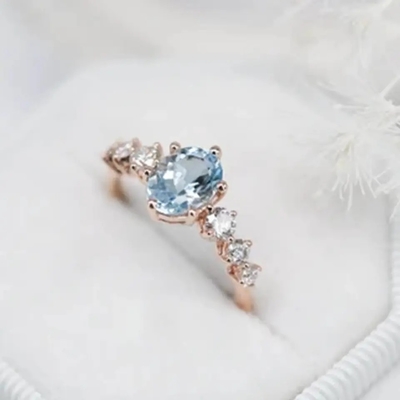 Ouro Ring Natural Gemstone Jewelry de prata do anel de noivado 18k de Moonstone da pera