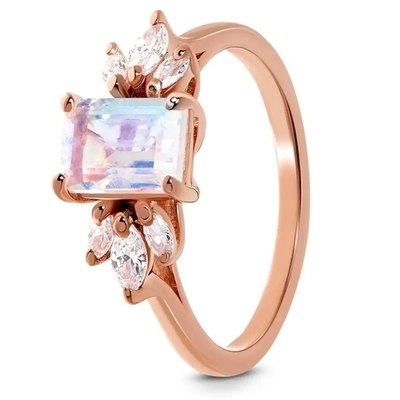 Anel delicado de 925 Sterling Silver Fashion Design Exquisite Moonstone
