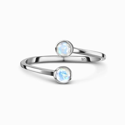 Corte genuíno da pera dos anéis de prata naturais da joia do aniversário de pedras preciosas 925 de Moonstone