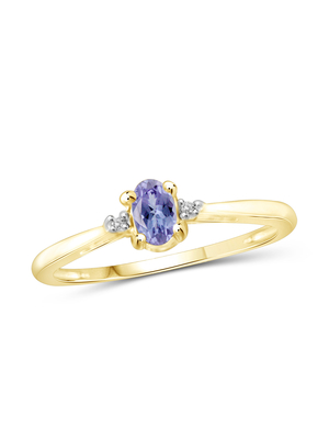 0,25 quilates Tanzanite 0,925 Sterling Silver Ring Jewelry com diamante branco – anéis de pedra preciosa com Hypoallergenic