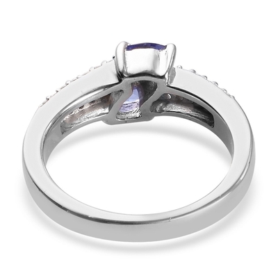 0,25 quilates Tanzanite 0,925 Sterling Silver Ring Jewelry com diamante branco – anéis de pedra preciosa com Hypoallergenic