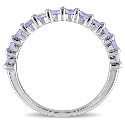 Ross-Simons 2,50 ct. t.w. Tanzanite e .20 ct. t.w. Anel branco do zircão em Sterling Silver