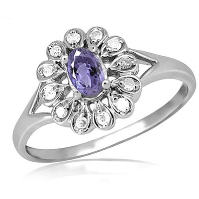 Zircão azul de prata Ring Size da platina mais de 925 Tanzanite Birthstone das mulheres de SShop LC 8 presentes