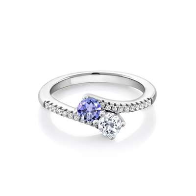Zircão azul de prata Ring Size da platina mais de 925 Tanzanite Birthstone das mulheres de SShop LC 8 presentes