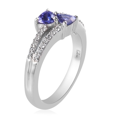 Zircão azul de prata Ring Size da platina mais de 925 Tanzanite Birthstone das mulheres de SShop LC 8 presentes