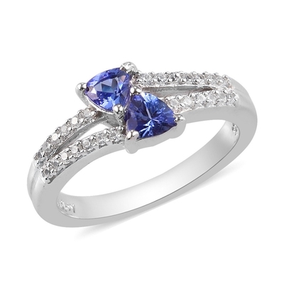 Zircão azul de prata Ring Size da platina mais de 925 Tanzanite Birthstone das mulheres de SShop LC 8 presentes