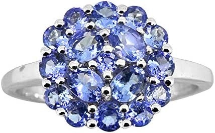 0,25 quilates Tanzanite com Sterling Silver Ring Jewelry com Diamond Accent branco