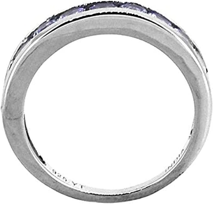 0,5 CTW ouro branco contínuo azul natural de Tanzanite e de Diamond Ring 18K