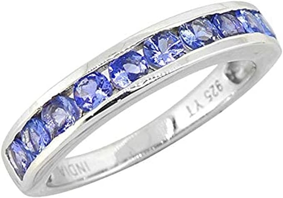 Zircão azul Ring Size de Tanzanite Birthstone do ouro amarelo da platina das mulheres do LC da loja 8 presentes