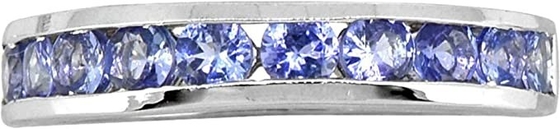 0,5 CTW ouro branco contínuo azul natural de Tanzanite e de Diamond Ring 18K