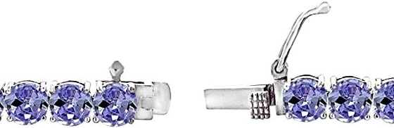 24,70 CTW ouro branco contínuo natural de Tanzanite e de Diamond Bracelet In 14K
