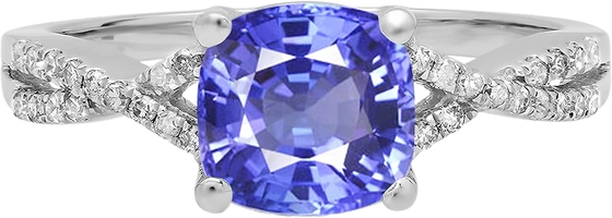 Ouro branco de Sapphire Engagement Ring Set 14 azuis antigos do estilo