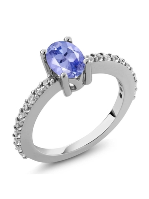 Os joalheiro batem Tanzanite Ring Birthstone Jewelry com diamante branco