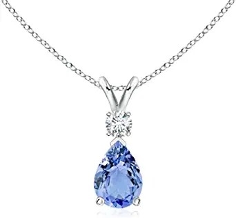 3,12 quilates Tanzanite genuíno e topázio branco colar 925 Sterling Silver de 3 partes