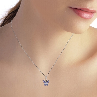 Colar natural de Angara Tanzanite do pendente do solitário para as meninas 14K das mulheres