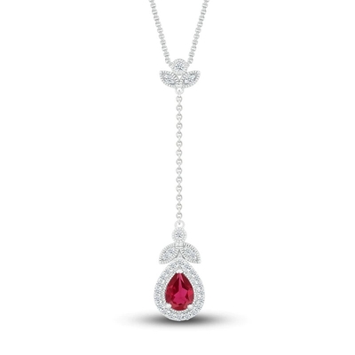 Garnet Necklace natural 1/20 de diamante do ct TW com 925 Sterling Silver