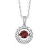 Garnet Necklace natural 1/20 de diamante do ct TW com 925 Sterling Silver